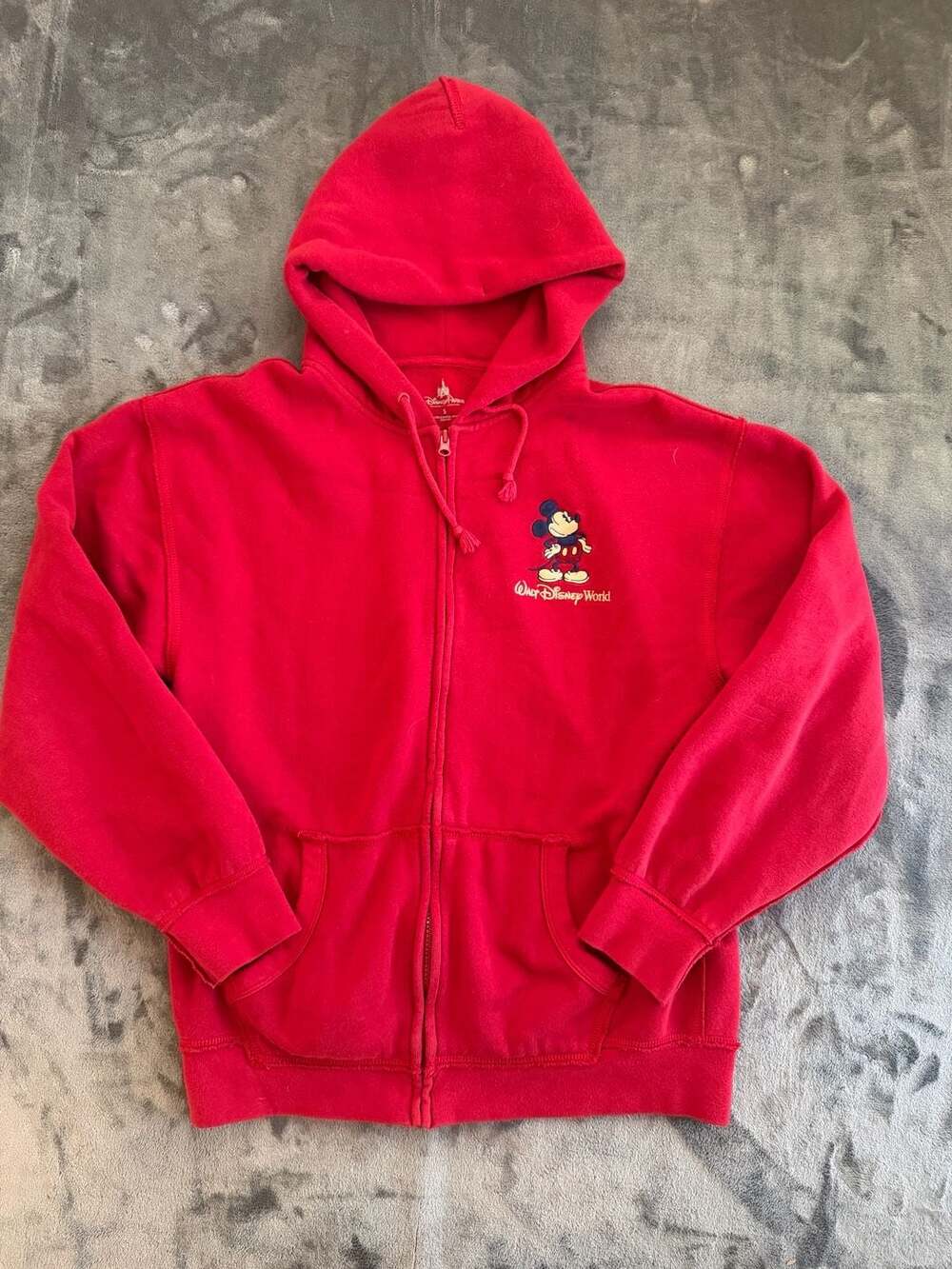 Disney Parks Walt Disney World Mickey Mouse Red Full Zip Hoodie Size S